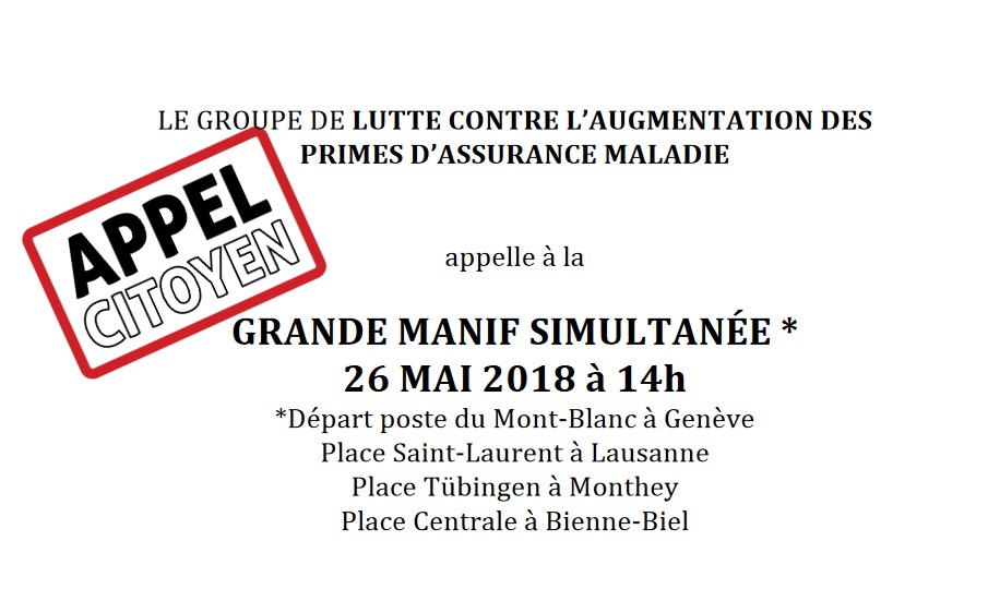 Monthey participe à une manifestation romande contre la hausse des primes maladie